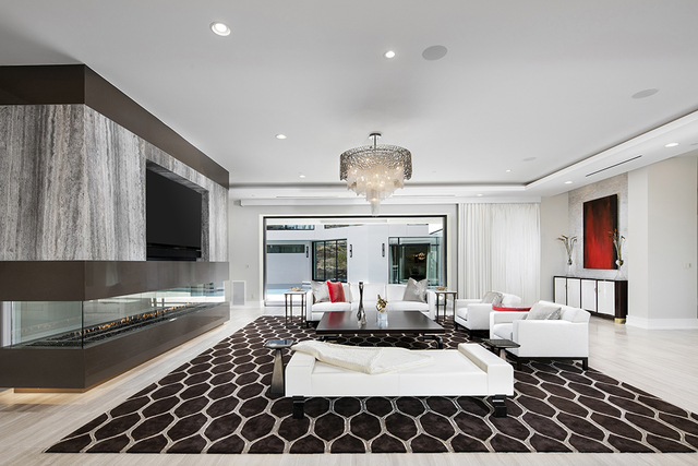 The main living area of 9 Echo Peak Lane in the Ridges in Summerlin. (Courtesy of Shapiro & Sher Group)