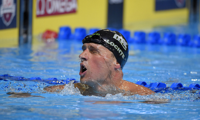 Ryan Lochte reacts after a men's 200-meter freestyle semifinal at the U.S. Olympic swimming trials, Monday, June 27, 2016, in Omaha, Neb. (Mark J. Terrill/AP)