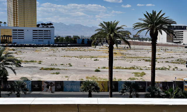 The construction site of the planned $2 billion Alon project on the Strip north of Spring Mountain Road is seen Monday, Aug. 29, 2016, in Las Vegas. (David Becker/Las Vegas Review-Journal) Follow ...