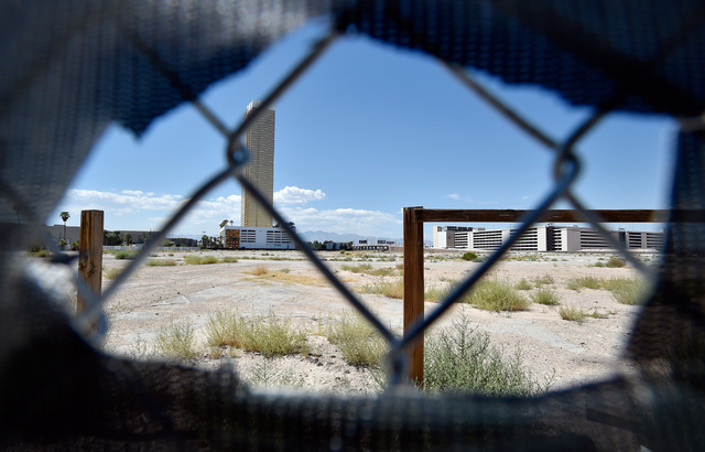 The construction site of the planned $2 billion Alon project on the Strip north of Spring Mountain Road is seen Monday, Aug. 29, 2016, in Las Vegas. (David Becker/Las Vegas Review-Journal) Follow  ...