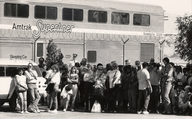 An Amtrak Superliner in Las Vegas on May 18, 1986. Amtrak operated the Desert Wind route from 1978 to 1997 from Los Angeles to Salt Lake City, with a stop in Las Vegas. (Gary Thompson/ Las Vegas R ...