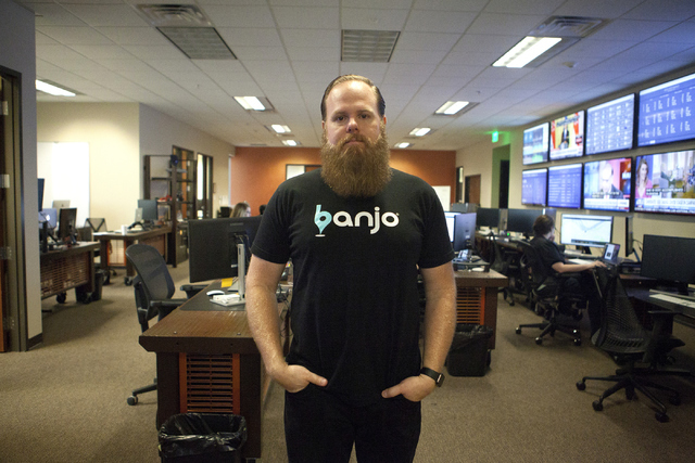 Damien Patton, founder and CEO of Banjo, poses in his office in Las Vegas on Tuesday, August 2, 2016. (Loren Townsley/Las Vegas Review-Journal) Follow @lorentownsley