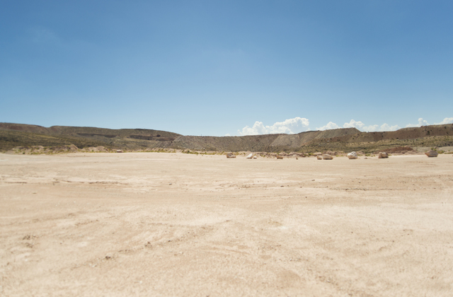 A large flat area of land is seen during a tour of the site of a proposed community inside the Blue Diamond Hill Gypsum mine near the town of Blue Diamond on Thursday, Aug. 11, 2016. (Daniel Clark ...