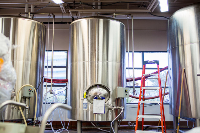 Tanks are shown in the brewery at at PT’s Brewing Company off of Tenaya Way and Cheyenne Avenue in Las Vegas on Thursday, Aug. 4, 2016. Elizabeth Brumley/Las Vegas Review-Journal Follow @Elipage ...