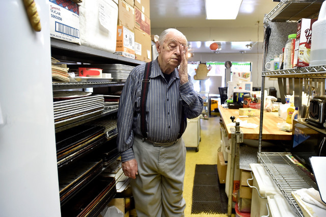Ernie Feld prepares for another day at his pastry shop Wednesday, June 8, 2016, in Incline Village, Nev. With over seventy-five years of baking experience, Feld continues to create his popular pop ...