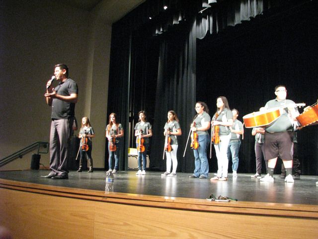 Rancho High School’s Mariachi de Oro, seen on stage at Rancho High School, 1900 E. Searles Ave., on May 15, 2016, directed by instructor Robert Lopez, was invited to perform in Washington, D.C., ...