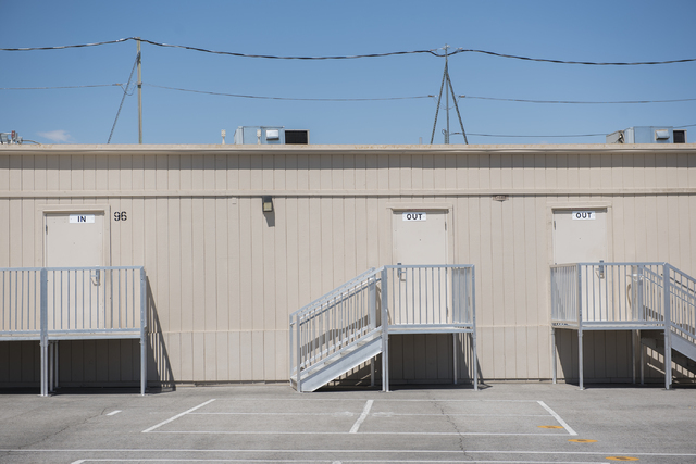 The exterior of William V. Wright Elementary School's portable classrooms are seen during the first day of school in Las Vegas on Monday, Aug. 29, 2016. Martin S. Fuentes/Las Vegas Review-Journal