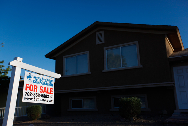 A for sale sign is seen at a home in Las Vegas. (Chase Stevens/Las Vegas Review-Journal file)