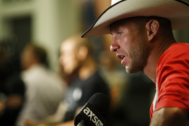 Donald Cerrone gives an interview during media day in advance of UFC 178 Thursday, Sept. 25, 2014 at the MGM Grand. (Sam Morris/Las Vegas Review-Journal)