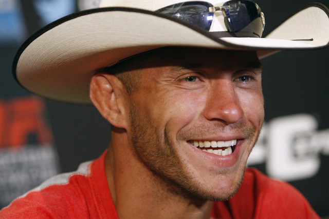 Donald Cerrone gives an interview during media day in advance of UFC 178 Thursday, Sept. 25, 2014 at the MGM Grand. (Sam Morris/Las Vegas Review-Journal)