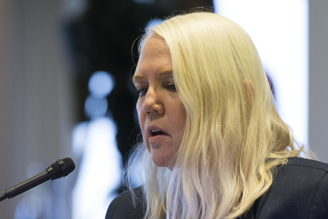Nevada Deputy Treasurer Sheila Salehian speaks during a public meeting on payday loans at the Sawyer Building in Las Vegas, Wednesday, Aug. 10, 2016. (Jason Ogulnik/Las Vegas Review-Journal)