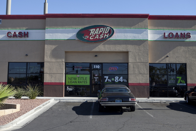 Rapid Cash, a payday lending office, is seen on Washington Avenue in Las Vegas June 7. View file photo