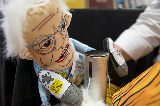 A Bernie Sanders dog toy sits on display during the SuperZoo Trade Show at the Mandalay Bay Convention Center on the Las Vegas Strip on Tuesday, Aug. 2, 2016. (Daniel Clark/Las Vegas Review-Journa ...