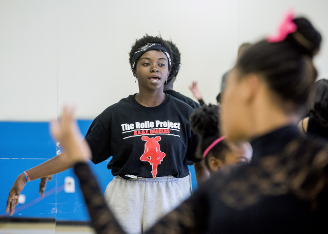 Ari Williams teaches contemporary dance moves to participants in R.A.G.E. (Reaching Above Greater Expectations), at the newly opened Studio 305 in North Las Vegas. Jeff Scheid/Las Vegas Review-Jou ...