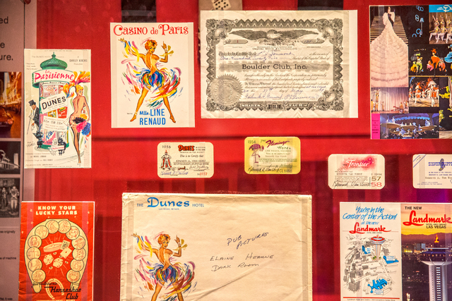 Programs, letterheads and showbills from the Dunes and other 1950s casinos live on at the Nevada State Museum, Las Vegas. (Benjamin Hager/Las Vegas Review-Journal)