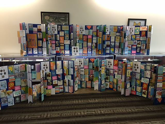 Cards are shown during Hallmark store's Thank Our Blue program event at 1445 W. Sunset Road, which collected more than 700 cards in early August 2016. Special to View