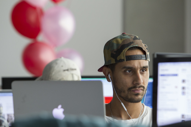 Influential affiliate manager Ivan Simental works in a Soho Lofts penthouse in downtown Las Vegas on Monday, Aug. 15, 2016. Richard Brian/Las Vegas Review-Journal Follow @vegasphotograph