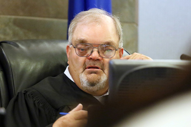 Las Vegas Justice of the Peace Conrad Hafen is shown on the bench on Tuesday, April 12, 2016. (Ronda Churchill/Las Vegas Review-Journal)