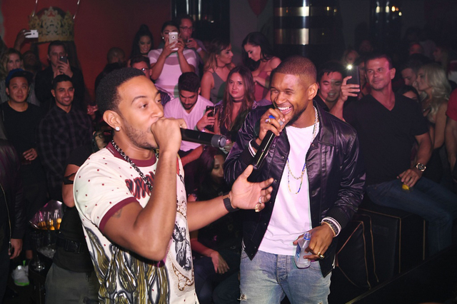 Ludacris and Usher perform Saturday at 1 Oak nightclub. (Denise Truscello/WireImage)