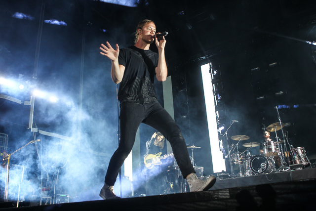 Dan Reynolds of Imagine Dragons performs during the Life is Beautiful festival in downtown Las Vegas on Saturday, Sept. 26, 2015. (Chase Stevens/Las Vegas Review-Journal) Follow @csstevensphoto