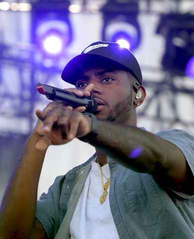 Bryson Tiller performs during the 2016 iHeartRadio Music Festival Daytime Village on Saturday, Sept. 24, 2016, at Las Vegas Village. (Glenn Pinkerton/Las Vegas News Bureau)