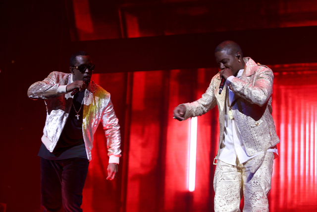 Recording artists Puff Daddy (L) and Mase perform on stage during the Live Nation presents Bad Boy Family Reunion Tour sponsored by Ciroc Vodka, AQUAhydrate, DeLeon Tequila, Sean John and Macy's o ...