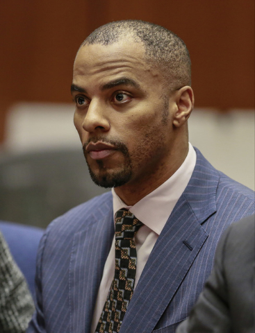 This March 23, 2015, file photo shows former NFL safety Darren Sharper appearing in Los Angeles Superior Court. A federal court hearing is scheduled for former NFL star Darren Sharper, who has ple ...