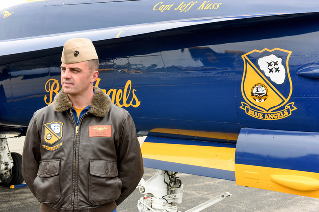 This May 19, 2016, photo shows Marine Capt. Jeff Kuss at an air show in Lynchburg, Va. A report cited pilot error as the primary cause of the crash that claimed the life of Kuss while he was prepa ...