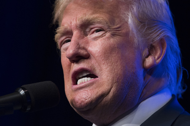 Republican presidential candidate Donald Trump speaks during a campaign rally at the James L. Knight Center, Friday, Sept. 16, 2016, in Miami. (AP Photo/ Evan Vucci)