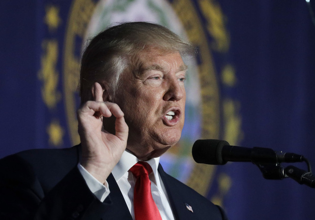Republican presidential candidate Donald Trump speaks at a campaign rally, Thursday, Sept. 29, 2016, in Bedford, N.H. (John Locher/AP)