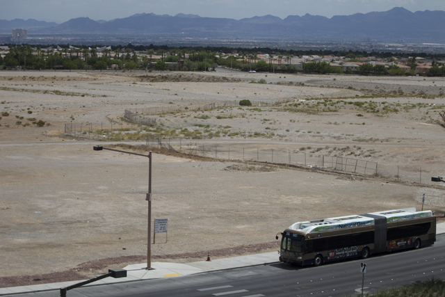 A proposed stadium site for the Las Vegas 51s near South Pavilion Center Drive and Griffith Peak Drive is seen on Wednesday, Aug. 31, 2016, in Las Vegas. (Erik Verduzco/Las Vegas Review-Journal) F ...