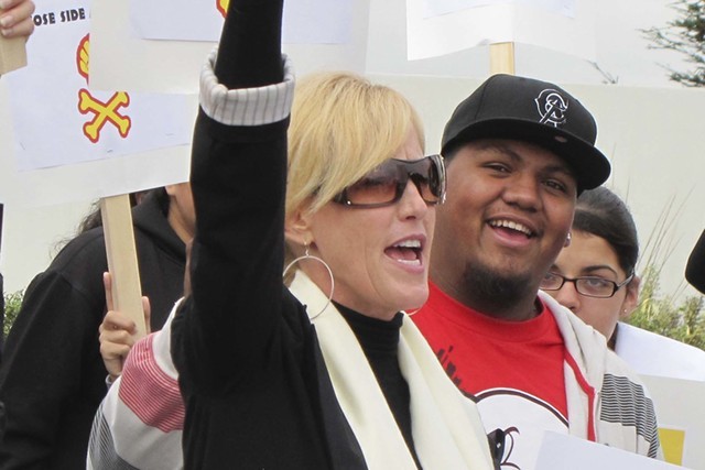 Activist Erin Brockovich, seen at a 2011 protest. (File, Las Vegas Review-Journal)