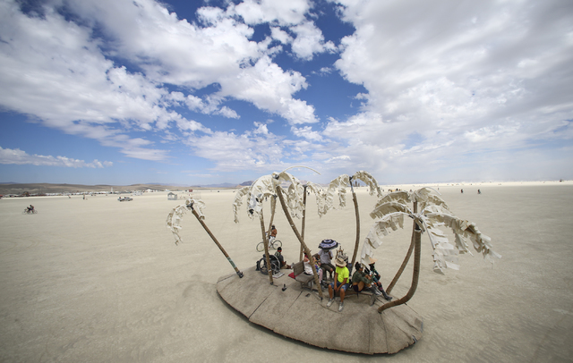 An art car moves through the deep playa during Burning Man at the Black Rock Desert north of Reno on Wednesday, Aug. 31, 2016. Chase Stevens/Las Vegas Review-Journal Follow @csstevensphoto