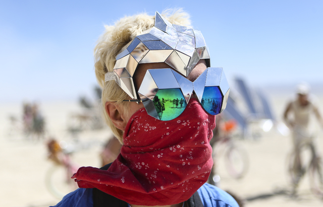 Vita Kamliuk of Russia poses for a photo during Burning Man at the Black Rock Desert north of Reno on Thursday, Sept. 1, 2016. Chase Stevens/Las Vegas Review-Journal Follow @csstevensphoto