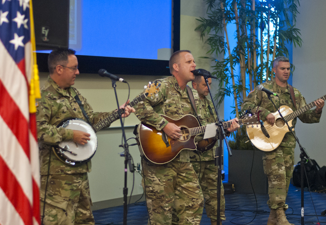 The Six-String Soldiers perform in honor of National POW-MIA Recognition Day at the VA Medical Center in North Las Vegas on Thursday, Sept. 15, 2016.  (Daniel Clark/Las Vegas Review-Journal) Follo ...