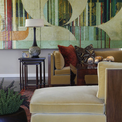 HOUZZ.COM
Sometimes more subdued hues suit your decor just fine, as with this large, geometric painting that evokes a calming feeling yet is visually interesting.
