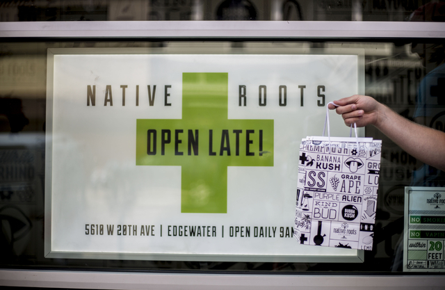 Customers of Native Roots Dispensary purchase different forms of recreational marijuana in Denver Colorado Wednesday, Aug. 31, 2016. Elizabeth Page Brumley/Las Vegas Review-Journal Follow @ELIPAGE ...
