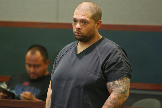 Pedro Jose Garcia, 34, appears before Las Vegas Justice of the Peace Pro Tem Telia Williams at the Regional Justice Center Friday, Sept. 30, 2016, in Las Vegas. Garcia is charged in the shooting d ...