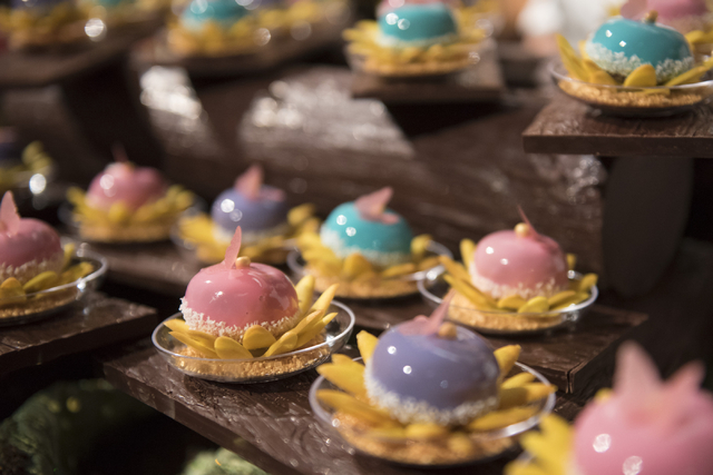Pastry chef with Bellagio hotel-casino Kaori Scott's dessert entry is seen during the Girl Scouts of Southern Nevada &quot;Dessert Before Dinner&quot; charity event at Caesars Palace hotel ...
