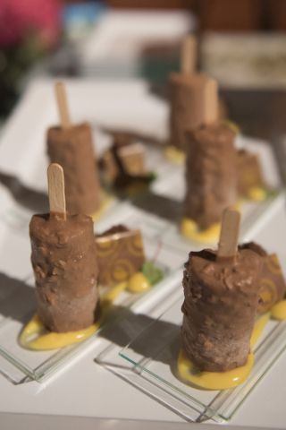 Pastry chef with Caesars Palace hotel-casino Michelle Flores' dessert entry is seen during the Girl Scouts of Southern Nevada &quot;Dessert Before Dinner&quot; charity event at Caesars Pal ...
