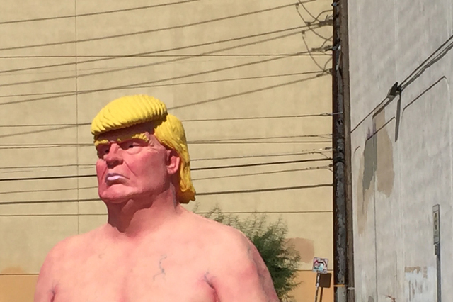 Art installation depicting Republican presidential candidate Donald Trump in the nude, is shown on 6th Street near Carson Avenue in downtown Las Vegas on Wednesday, Sept. 21, 2016. Chase Stevens/L ...