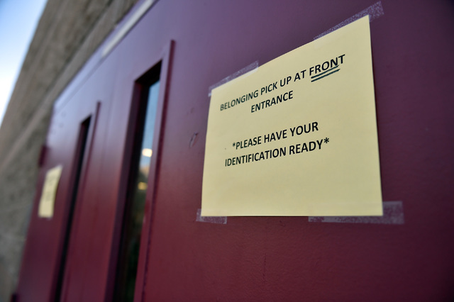 A sign is seen posted at Johnson Junior High School Tuesday, Sept. 13, 2016, in Las Vegas. The school reopened after being closed for a mercury contamination cleaning since last Thursday. (David B ...