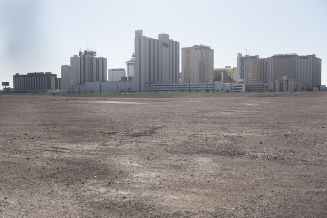 The empty lot at South Grand Central Parkway and West Symphony Park Avenue in Las Vegas, shown on Saturday, June 20, 2015, is one of the sites proposed for an art museum.  (Jason Ogulnik/Las Vegas ...