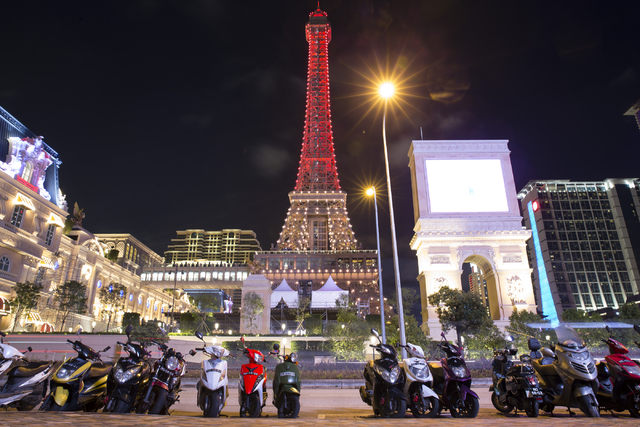 The half-scale Eiffel Tower at the Parisian Macau hotel-casino in Macau is seen on Saturday, Sept. 10, 2016. The Parisian resort is set to open Tuesday. Erik Verduzco/Las Vegas Review-Journal Foll ...