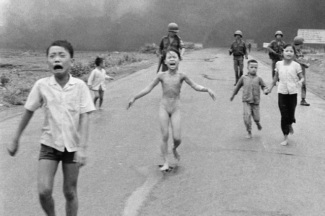 The iconic 1972 Vietnam War photograph of Kim Phuc running naked down a road after being burned in a napalm attack. Recently, Norwegian author Tom Egeland shared the photo on Facebook. But Faceboo ...