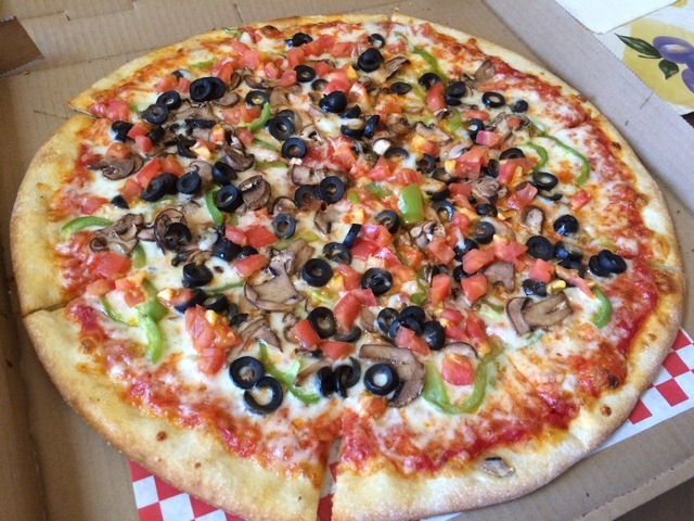 Vegetarian pizza is shown at Papa Pinny's Pizza, 8125 W. Sahara Ave., Suite 170, which also features gluten-free choices. Jan Hogan/View