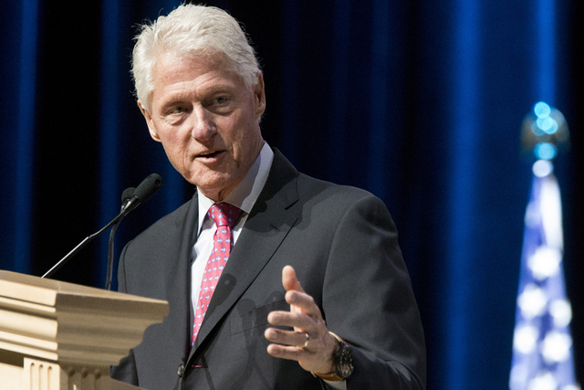 President Bill Clinton was in Las Vegas on Aug. 12 and spoke at the Asian American Journalists Association Presidential Election Forum at Caesars Palace. The former president arrives in North Las  ...