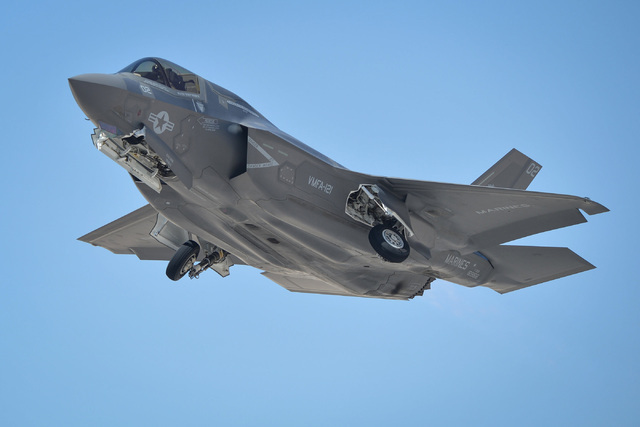 An F-35 Lightning II participating in Red Flag takes off from Nellis Air Force Base in Las Vegas on Tuesday, July 19, 2016. (Brett Le Blanc/Las Vegas Review-Journal Follow @bleblancphoto)