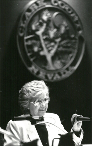 Thalia Dondero, the first woman elected to the Clark County Commission, is seen in this July 21, 1987 file photo. (Gary Thompson/Las Vegas Review-Journal)