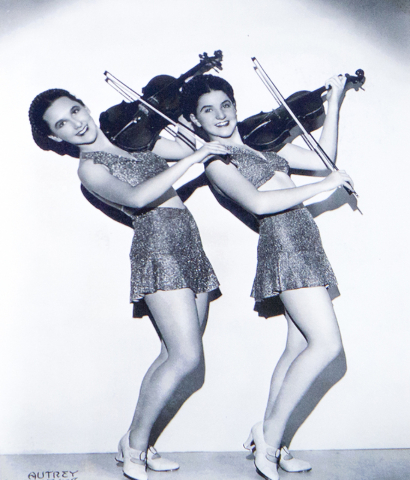 Lassie Lou Ahern and sister Peggy show off their dancing talents in this vintage photograph, featured in a documentary about Ahern's silent movie carerr. (Loren Townsley/Las Vegas Review-Journal)  ...
